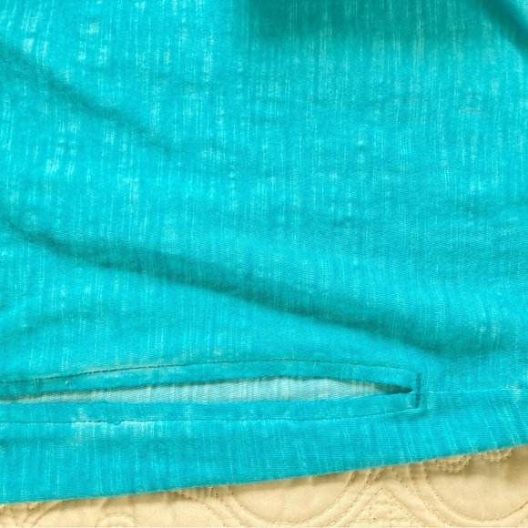 Chico’s Maxi Slub Pocket T-shirt Dress Pigment Dye Blue/Teal (Size 0/XS) - Picture 7 of 14